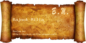 Bajnok Milla névjegykártya
